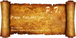 Papp Tatjána névjegykártya